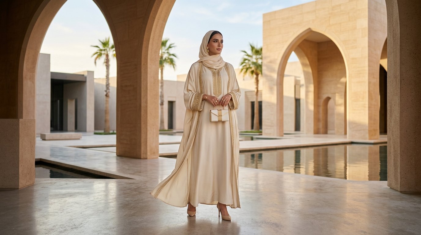 Nida Khan Haute Couture Royal Shantung Bisht