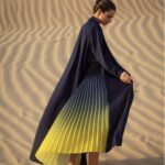 Blue Pleated Abaya