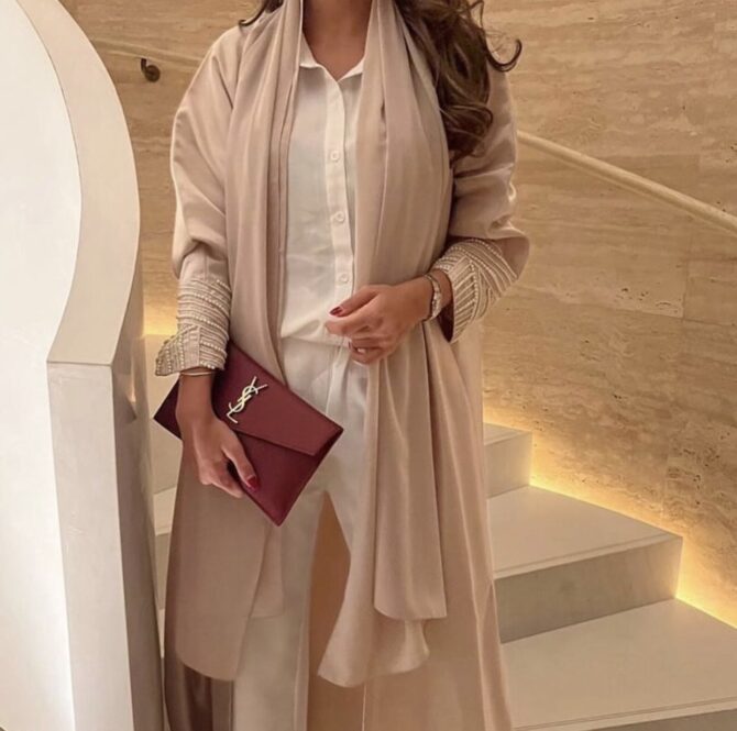 Pearl embellished Abaya