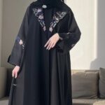 Black Embroidered Coat abaya