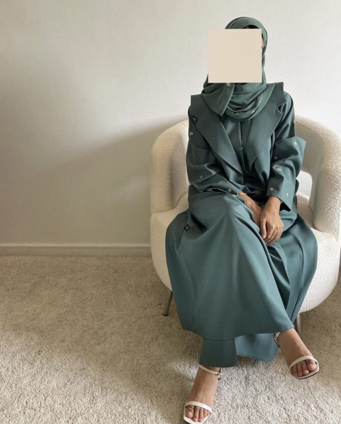Mineral Green Coat Abaya
