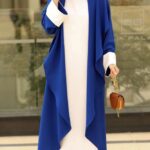 Blue cape abaya with inner