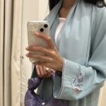 Blue premium abaya