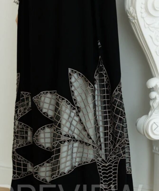 Black leave cutwork