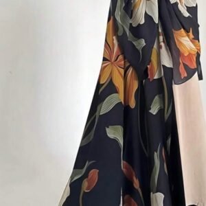 Black printed abaya